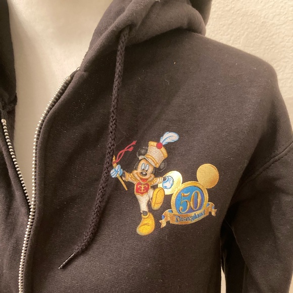 Disney Tops - Disneyland 50th black zip up hoodie Small